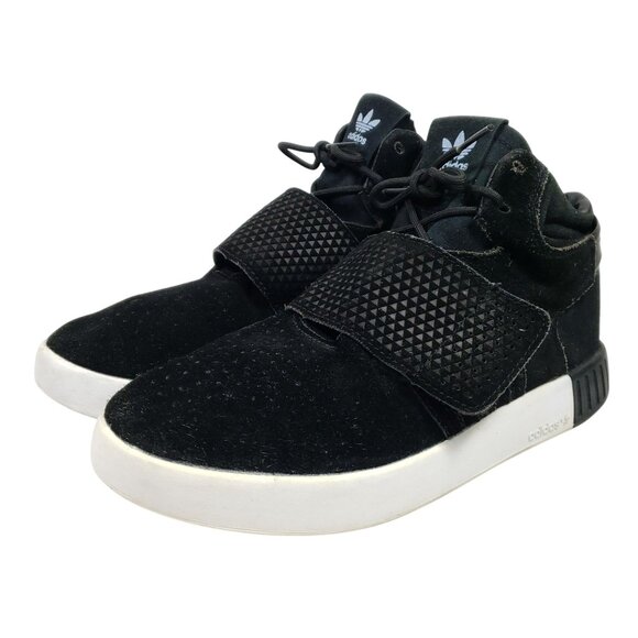 Adidas Men's Size 11 Tubular Strap Black Suede Leather Mid Top - Picture 2 of 9